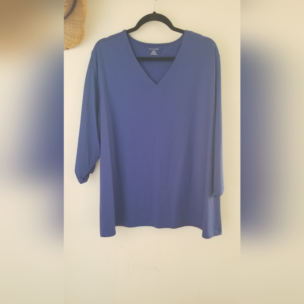 Land's End Royal Blue 3/4 sleeve top
